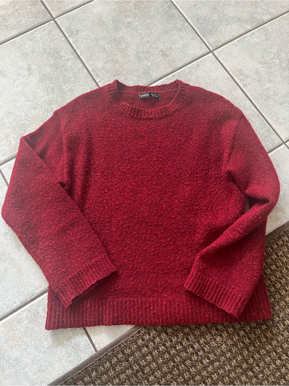 Shein burgundy sweater s soft cozy womens